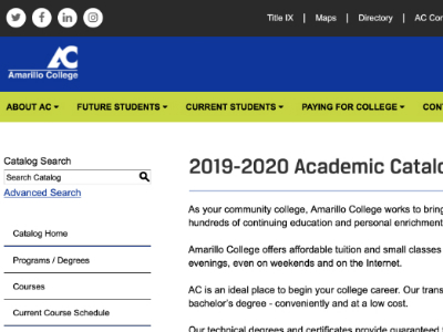 Amarillo College Catalog.